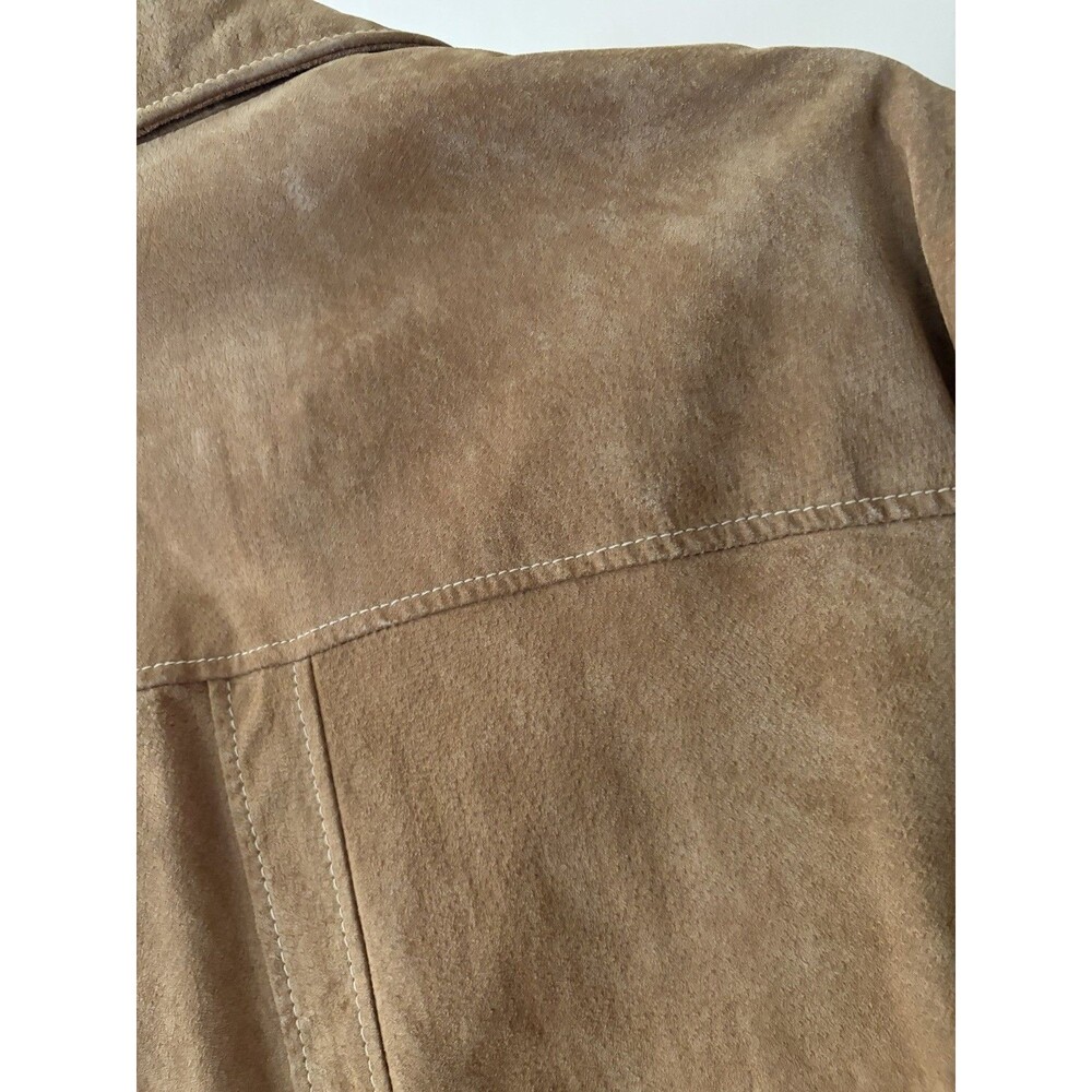 Wilsons Leather Jacket Men XXL Tan Suede Button Western 70’s Rock Retro Pockets - Picture 13 of 16